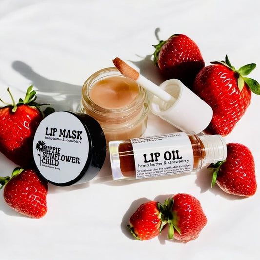 Strawberry Hemp Butter Lip Oil & Lip Mask