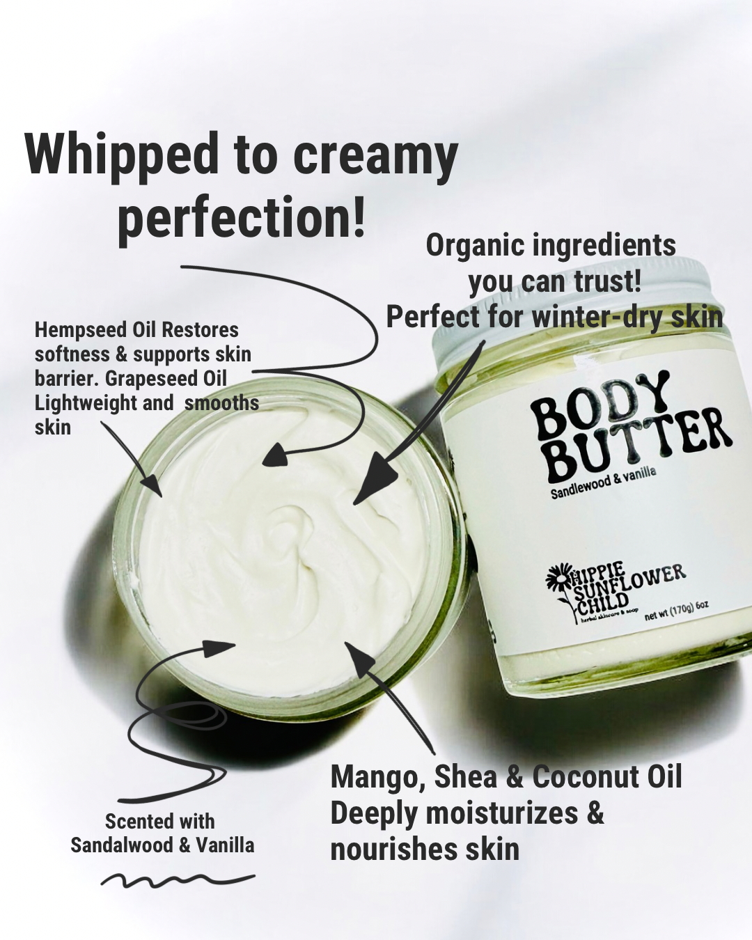 Sandlewood & Vanilla Whipped Body Butter